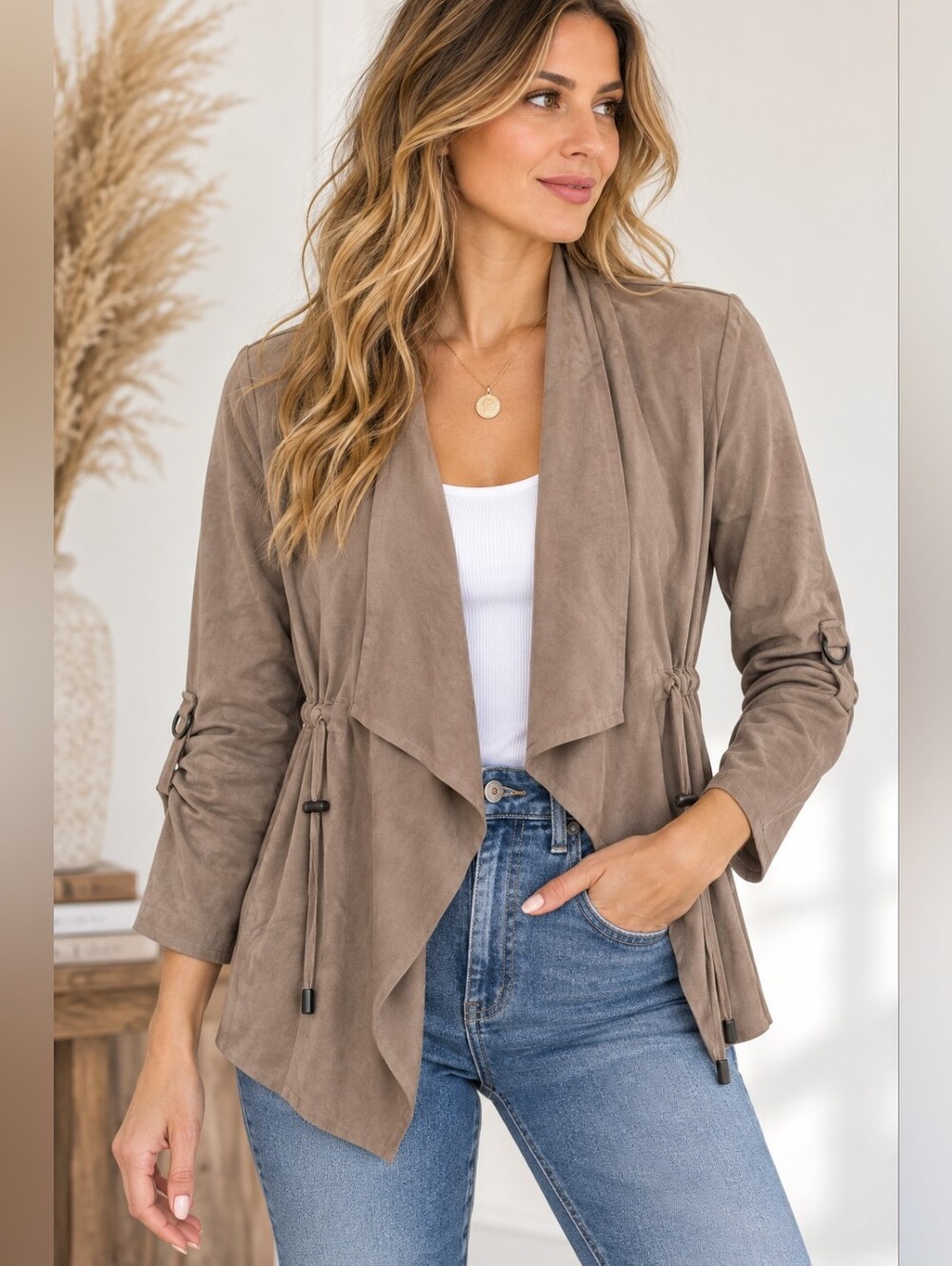 Philosophy Republic Clothing Faux Suede Draped Jacket – NWT Size Small
